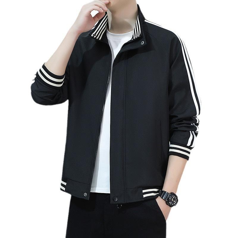 

Новая куртка мужская молодежная куртка весенняя куртка-стойка однотонная куртка 5XL чёрный