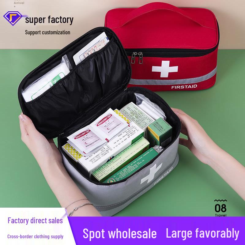 Portable First Aid and Epidemic Prevention Kit for Travel, Home, Outdoor, and Children's Emergency Medicine Storage