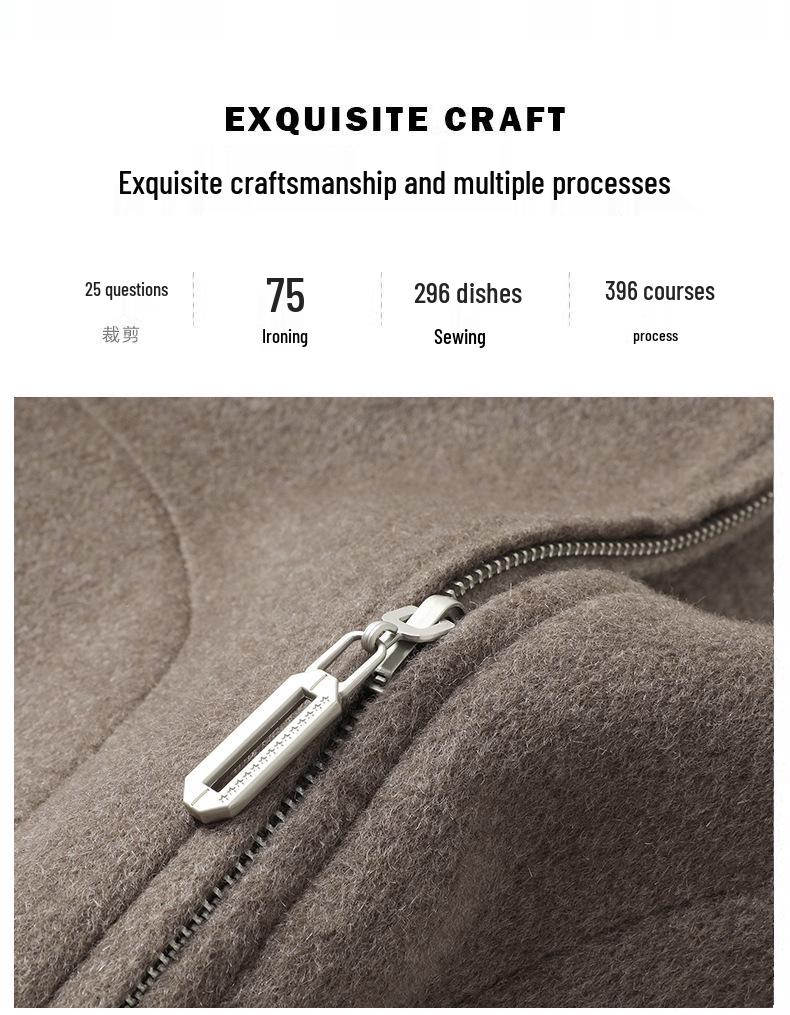 Men's Reversible Wool Hooded Jacket - Autumn/Winter Casual Loose Baseball Style Coat