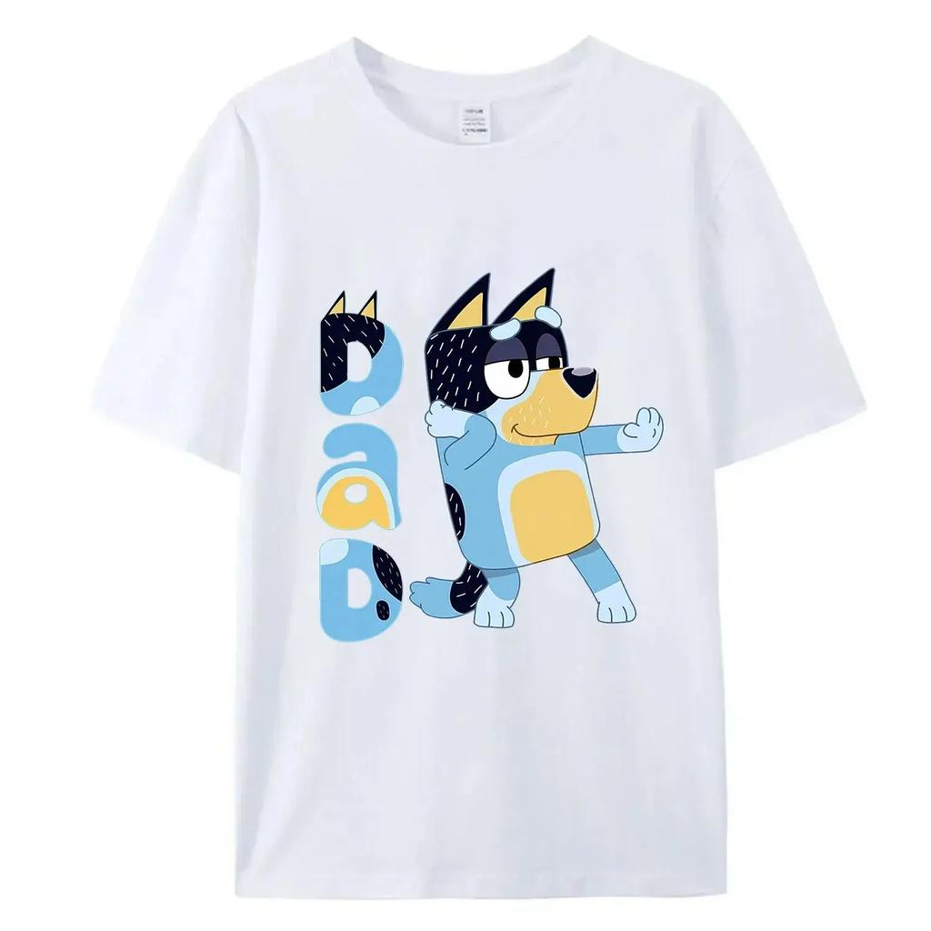 Mama und Papa Damen Herren T-Shirt Neu Süßes Oberteil Sommer Familien Set Animation Schwarzweiß T-Shirt Familienkleidung Geschenk