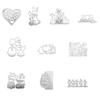 Bunnies Shape Cutting Dies Scrapbooking Templates Carbon Steel Die Cut Templates for Card Making Packaging Decoration