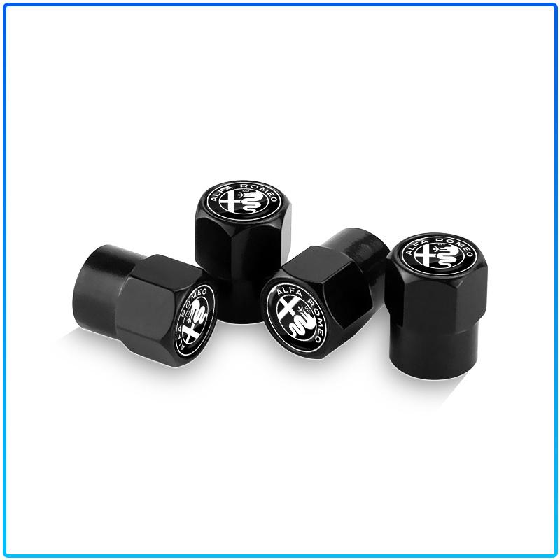 4Pcs Car Valve Stem Caps Cover Waterproof Car Accessories Stickers For Alfa Romeo 147 159 156 Giulietta Giulia Mito Spider Alpha Nheadrest