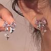 Bowknot Zircon Stud Earrings Fashion Piercing Earrings Simple Ear Stud for Women