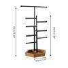 5-Tiers Jewelry Display Organizer Telescopic Earrings Necklaces Bracelets Holder with Wooden Tray Fashion Gift for Women