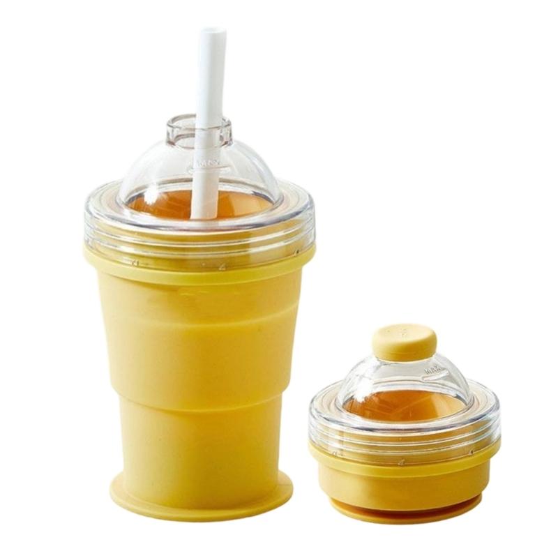 

User Friendly Silicone Folding Cup Drinking Bottle Perfect for Outdoor Activity Enthusiasts Leakproof and Easy Cleaning жёлтый