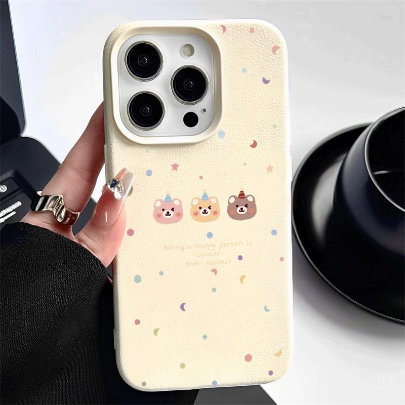 Cute Bear for Apple 16promax Phone Case for IPhone15plus Cartoon 14pro Skin Texture 13min