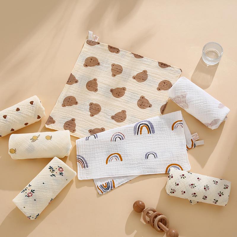 Newborn Baby Pure Cotton Gauze Washcloth - Class A Print