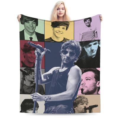 Louis Tomlinsons the Eras Tour Blanket Fleece Spring/Autumn Breathable Warm Throw Blankets for Bed Car Quilt