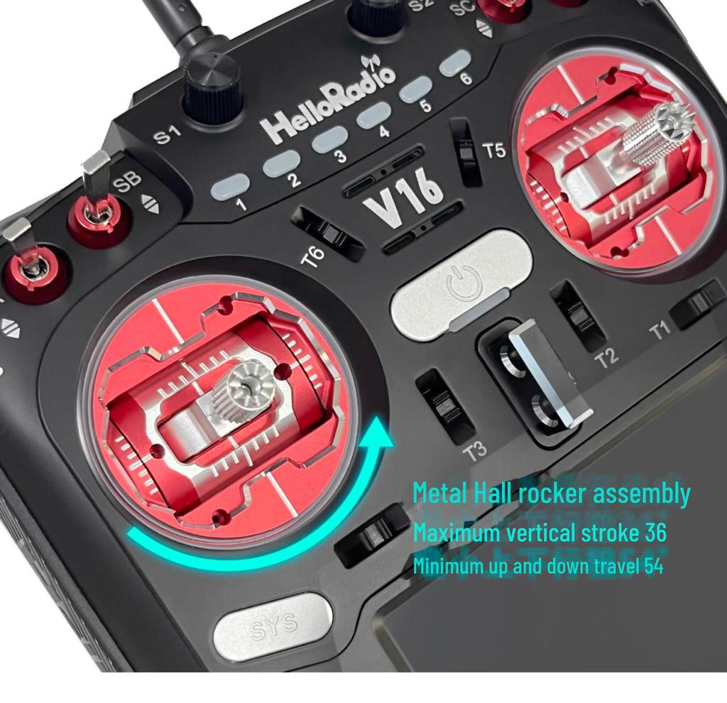 HelloRadio V16 MAX: Open Source Multi-Protocol Remote Control with Metal Joystick and High-Frequency EdgeTX for Drones