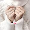 2x Niche Design Moon and for Sun Open Rings Engagement Wedding Ring for Women Lo