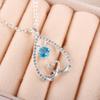 Swiss Blue Topaz Gemstone 925 Sterling Silver Jewelry Zircon Designer Pendant CZP-4-1