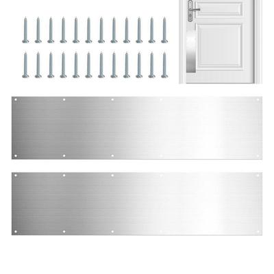 Placa Protectora para Puerta Delantera 2 piezas Placa Protectora de Acero Inoxidable Placa Protectora de Metal Para Puertas Decoración Puertas Interiores Exteriores Evitar La Puerta