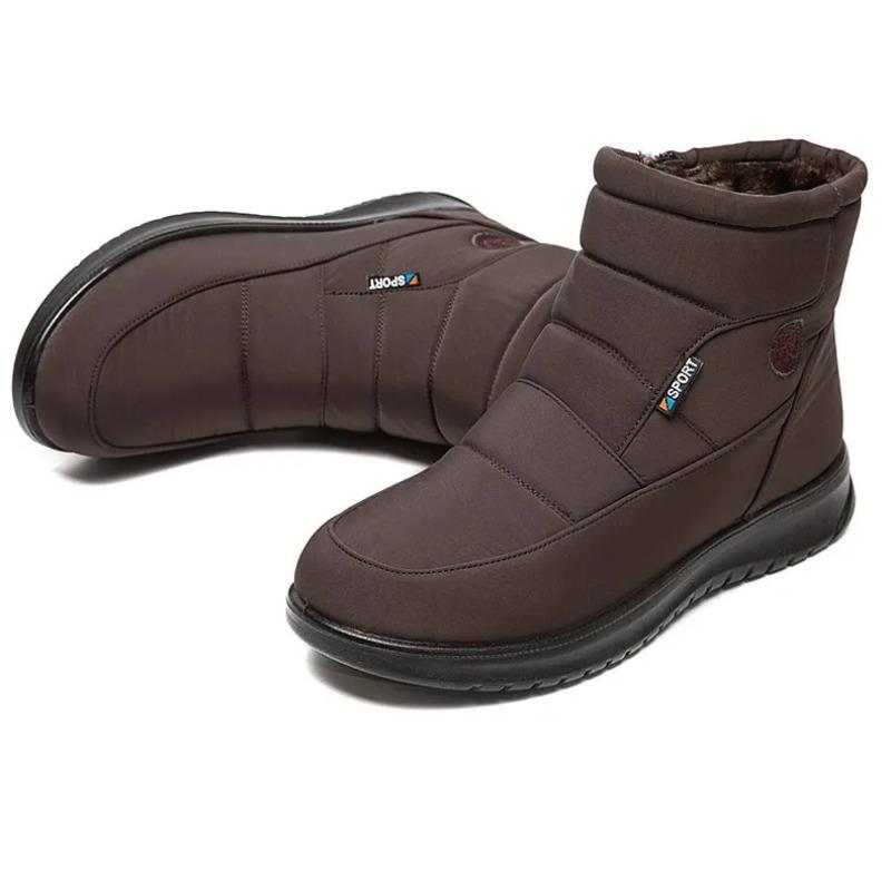 Women's Boots 2025 Winter Shoes For Women Ankle Boots Warm Fur Botas Mujer Waterproof Low Heels Snow Boots Winter Flat Shoes