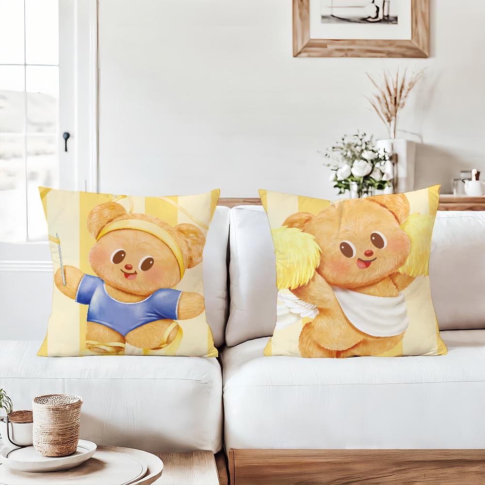 Cute Cartoon B-Butterbear Pillow Case Suitable For Bedrooms Living Rooms Cars Home Decoration