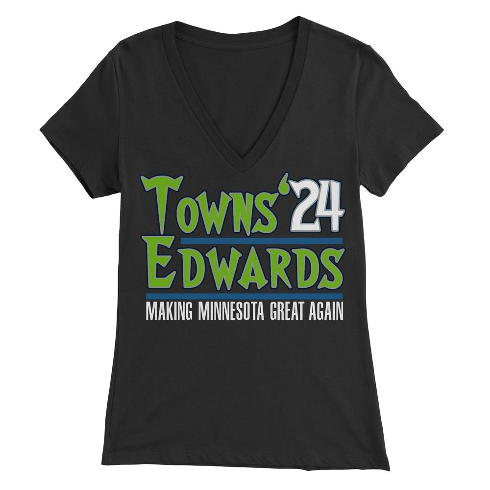 Towns Edwards 2024 Minnesota Basketball Tribute Ladies V-Neck Tshirt Unisex T-Shirt XL