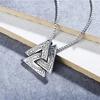Hnsp Viking Triangle Pendant Necklace For Men 50cm Stainless Steel Chain Jewelry