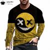Funny Pattern Print T-shirts for Men Casual O-Neck Long Sleeve T-shirt Harajuku Street Tops Fashion Casual T-shirts
