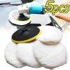 5pcs/set Wool Polishing Disc Car Waxing Polishing Buffing Car Paint Care Polisher Pads Auto Washing Accessories