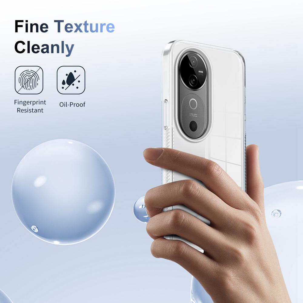 KEYSION Transparent Phone Case for VIVO V40 Pro 5G V40 Soft TPU+PC Anti-slip HD Clear Shockproof Phone Back Cover for VIVO V40 5G