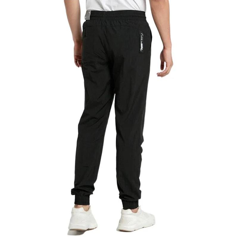 Puma Logo Print Elastic Waist Joggers Men Bottoms Black 585260-01