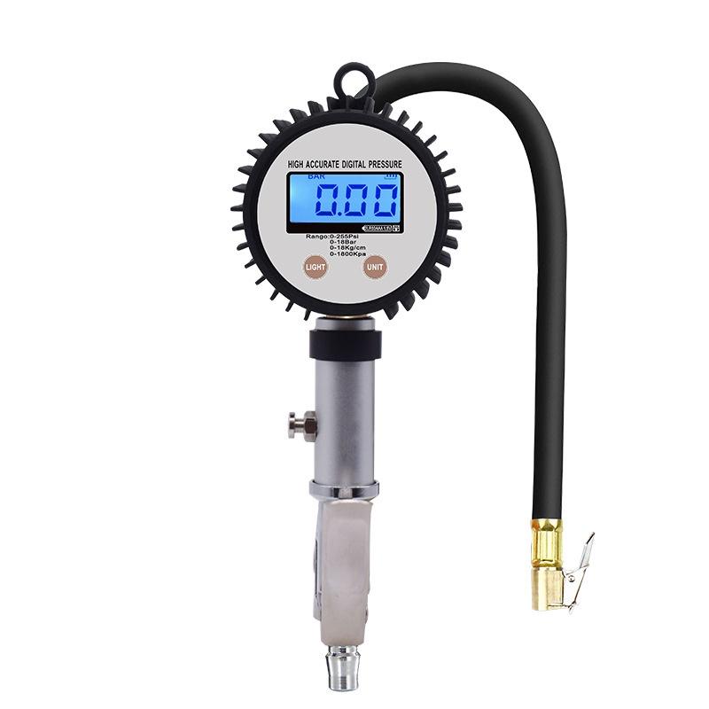 

DP208 Compact Digital Tire Inflator Automotive Tire Precision Pressure Gauge Measurement Tool Dual Head Air Chuck 00-255psi Air Meter