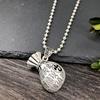 Vintage Thai silver long necklace flower pendant simple long sweater chain accessories women