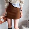 2024 Übergröße A-Linien-Rock aus Wollmischung: Schlanker kurzer Rock im koreanischen Stil für den Herbst