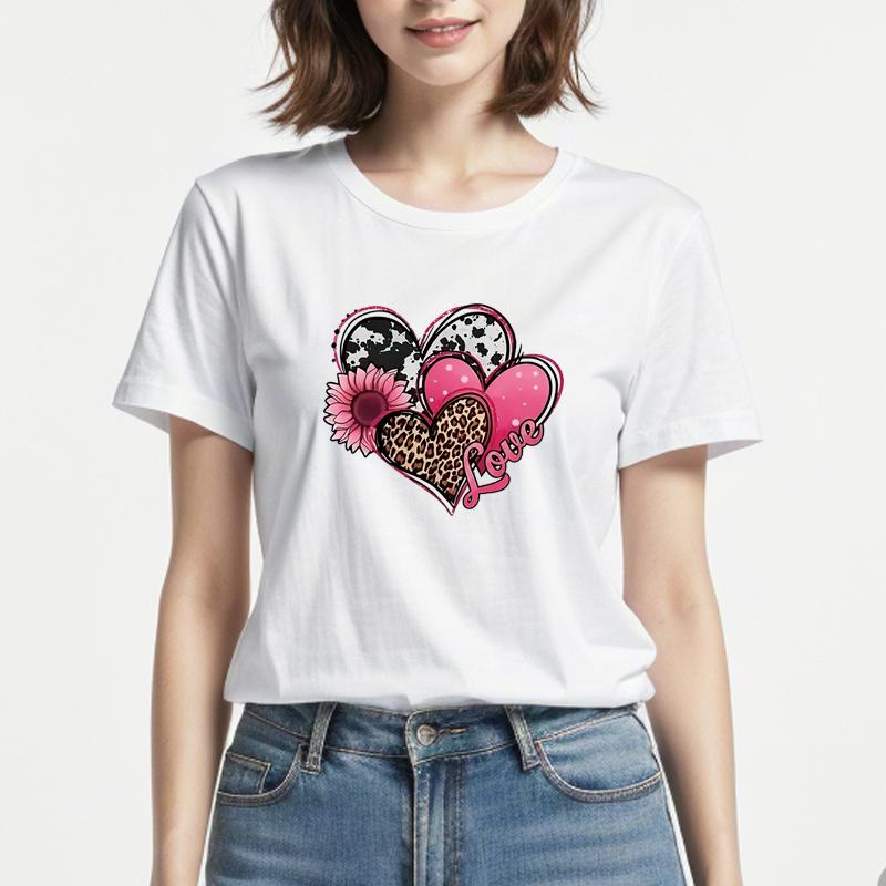 Valentine's Day Gifts: Heat Transfer HTV DTF Customized Couple T-shirts, Heat Press DIY Stickers, Clothing Heat Transfer Stickers