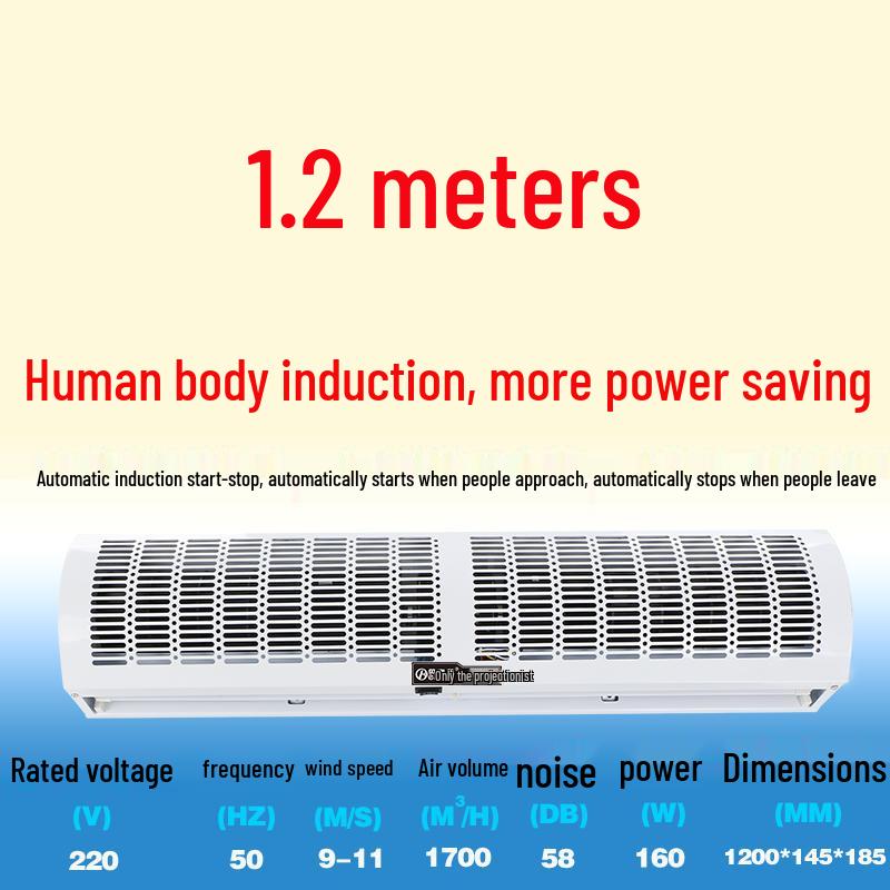 Silent Commercial Air Curtain for Doors - 0.9/1.2/1.5/1.8/2 Meter