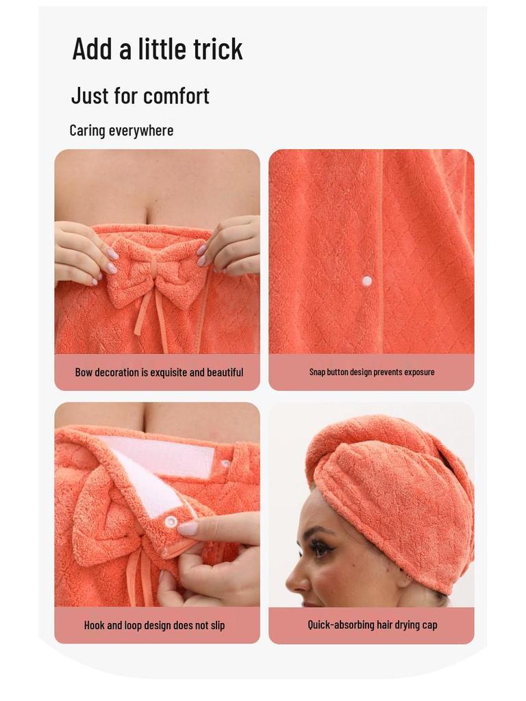Plus Size Quick-Dry Absorbent Bath Skirt Robe