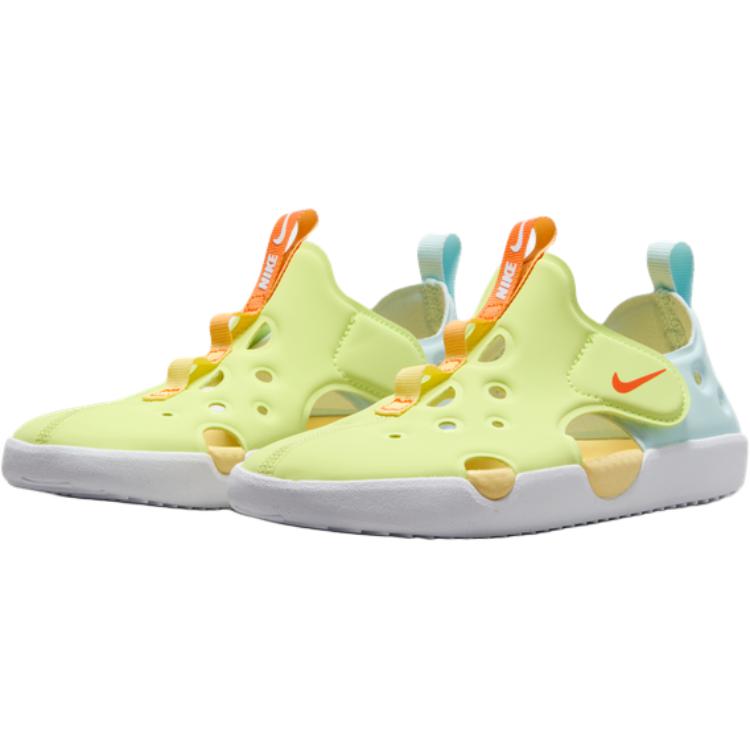Nike Sunray Protect 4 Comfortable Versatile Non-Slip Durable Low-Top Sandals Kids Sandals Yellow Blue IB8892-781