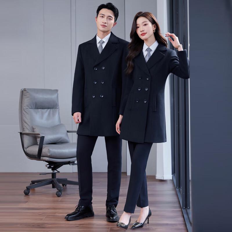 Teluoman Unisex Mid-length Wool Coat