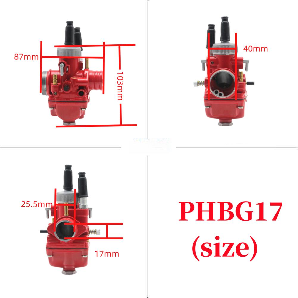 Universal Motorcycle Carburetor For Dellorto Phbg 17mm 19mm 21mm 50cc-100cc BWS100 RG50 BWS 100 RG 50 Racing Scooter Carb PHBG red 17mm