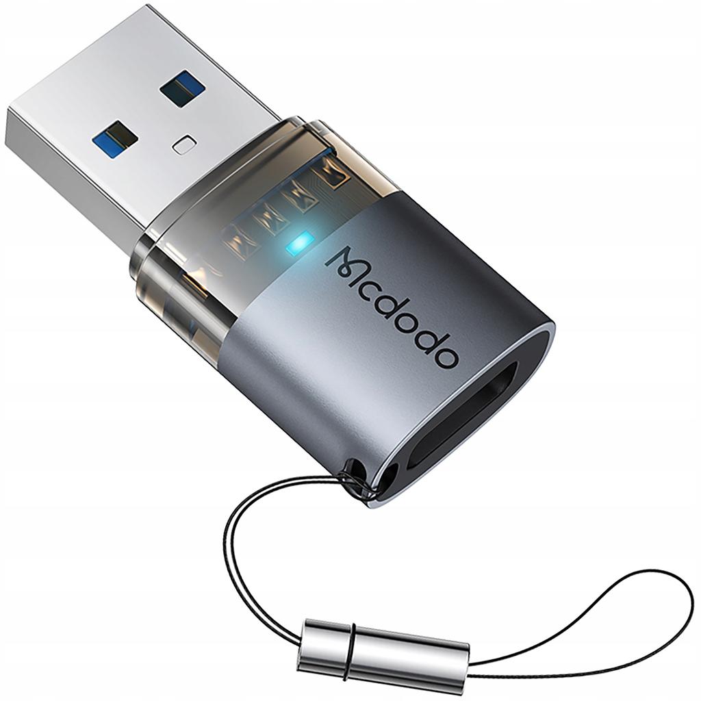 Mcdodo Adapter Przejściówka Usb-A 3.0 Do Usb-C Na Usb Typ C 3A 5Gb Otg Led