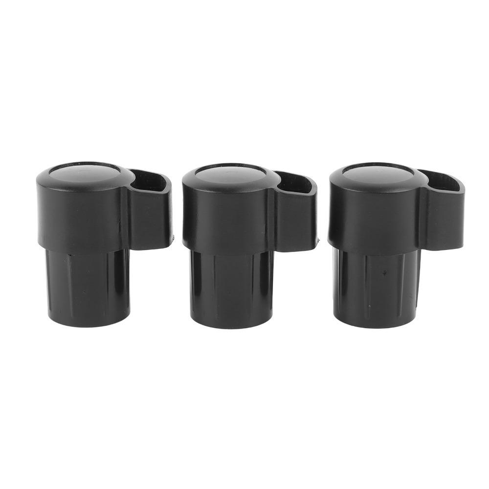 3PCS ABS Plastic Saxophone End Cap Plug Anti-bump Cap Black Bent Neck Protectors  For Saxophone