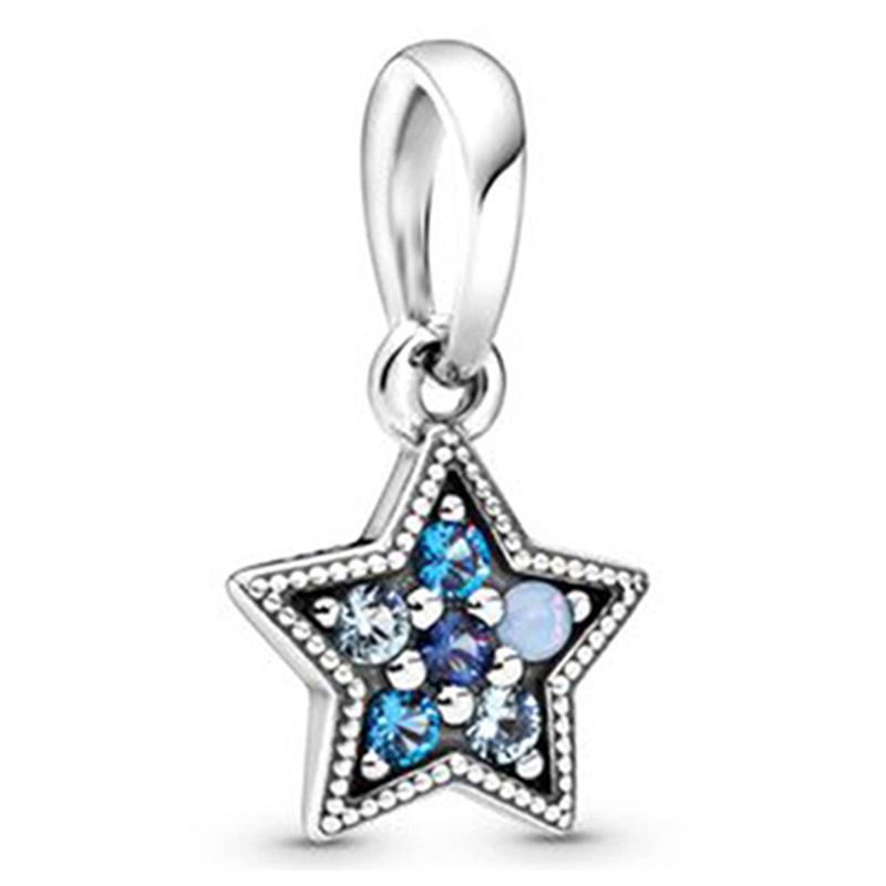 Silver Plated Blue Starry Sky Pendant Alloy Set Star Earth Bead Bracelet & Necklace DIY Jewelry Accessories Series