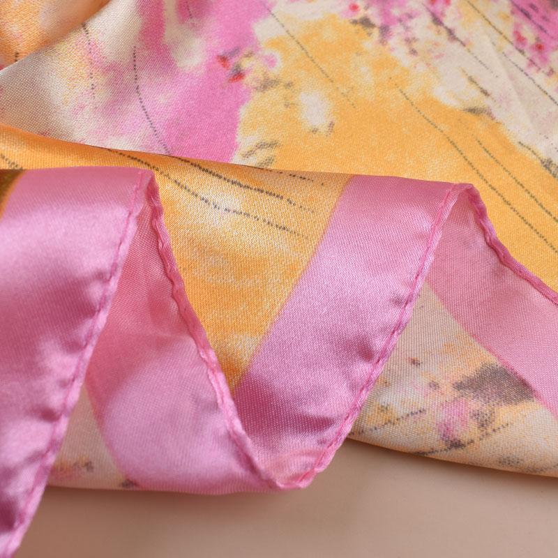1PC Country Oil Painting Print Pattern Woven Scarf Large Fashionable Headscarf Travel Party Ladies Silk Scarf
