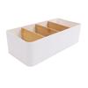 Desktop Organizer Box with Removable Dividers 4 Grid for Office Supplies Cosmetics Storage 26.6x12.8x 7.9cm Multi