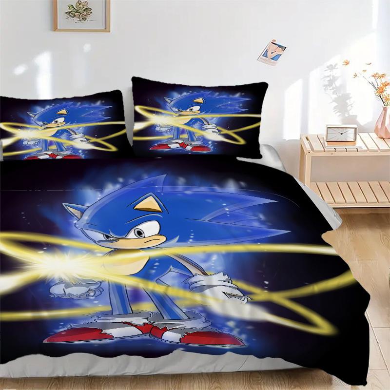 

Постельное белье Соник Ежик Скорость Комплект Покрывало Подарок для Спальни, Включает 1 Пододеяльник и 2 Наволочки, Без НаполнителяB240 135x200cm