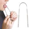 Dental Stainless Steel Metal Tongue Brush Tongue Scraper Cleaner for Adults Surgical Professional Eliminate Bad Breath Tool