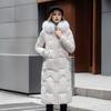 Damen Winterjacke Parka Langer Mantel Verdicken Mantel Pelzkragen Mit Kapuze Reißverschluss Warme Schneebekleidung Gepolsterte Kleidung