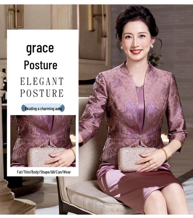 2025 Autumn Elegant Mother-in-Law Two-Piece Wedding Suit
