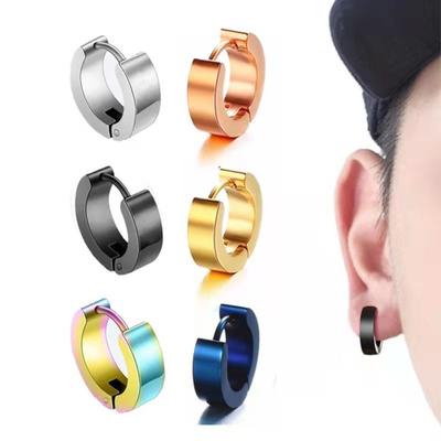 2pcs Stainless Steel Round Huggie Hoop Earrings Unisex Ear Buckle Piercing Ear Studs  Kids