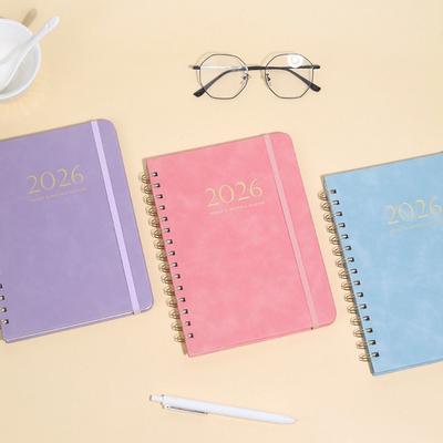 A5 Coil Schedules Notebooks Calendar Daily Planner Notepad 2026 Weekly Monthly Planner  School