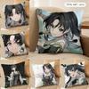 Jianxin Wuthering Waves Cushion Cover Silky Short Plush Invisible Zipper Dustproof Sofa Pillow Case For Home Decor