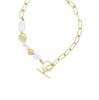 [Petit-Germe] Petit Germe Freshwater Pearl Design Necklace, Gold Color Alloy #N1013