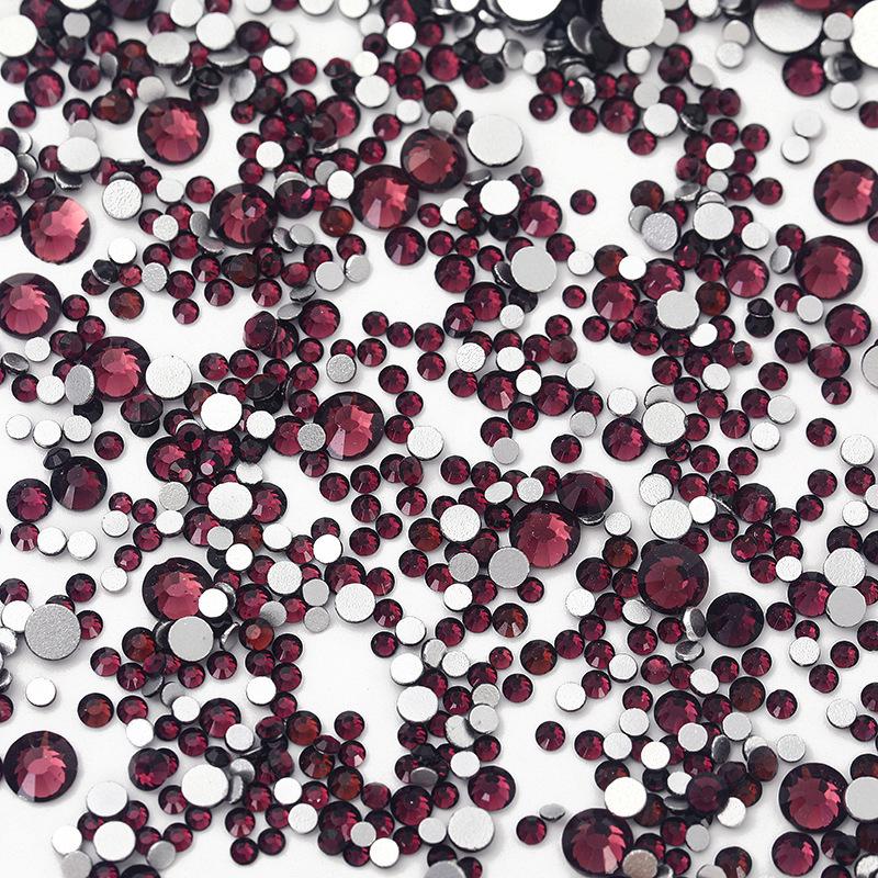 Nail Art Decorations: 1440 Mixed Crystal Glass Rhinestones, Colored Flat-Backed for DIY