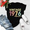 Oryginalna Część 1976 Retro Koszulka Vintage Urodzony w Dla Kobiet Prezent na 49. Urodziny dla Unisex Drukowana Koszulka T-shirt Topy Uniwersalne T-shirty