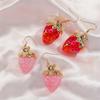 Sweet Strawberry Resin Drop Earrings for Women and Girls, Elegant Bow Stud Earrings and… More