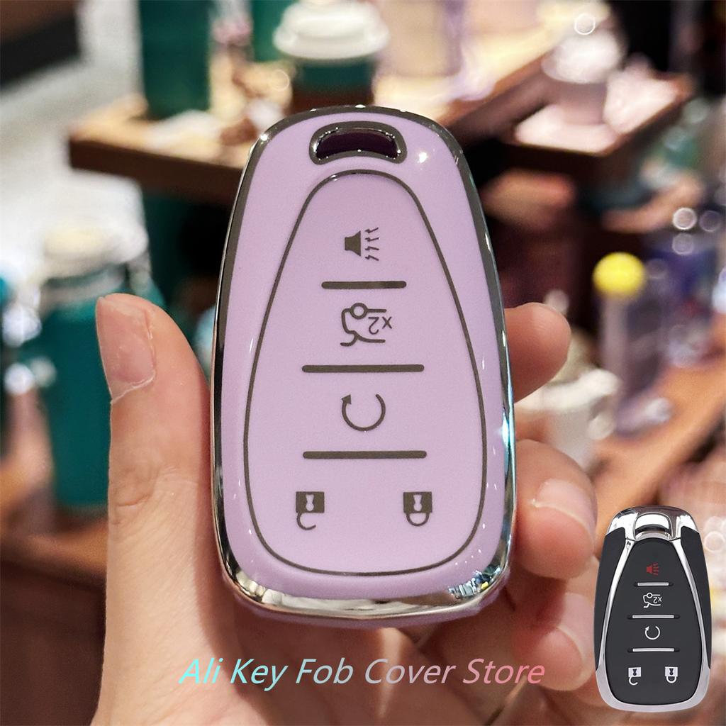 Key Fob Cover with Keychain Lanyard for Chevy Malibu Camaro Blazer Cruze Sonic Volt Equinox Spark Remote Key Vehicle Accessories